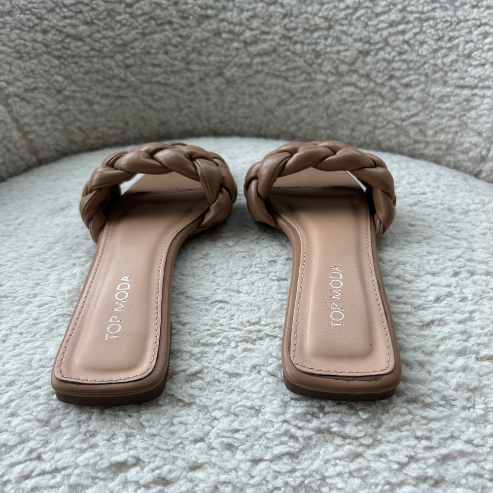 TOP Moda Tan Braided Sandals - Picture 3 of 4